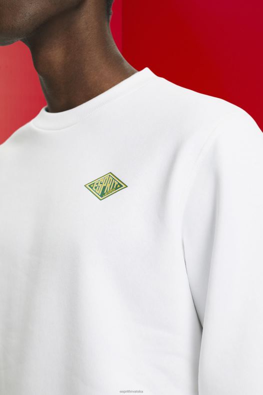 Esprit muškarci majica s logom na leđima bijela majice i majice s kapuljačom A48RT644