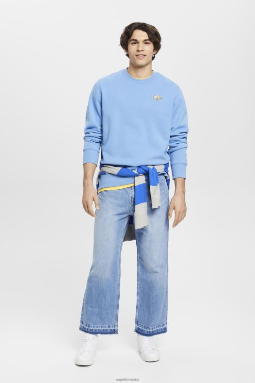 Esprit muškarci majica s logom na leđima svijetloplava boja lavande majice i majice s kapuljačom A48RT647