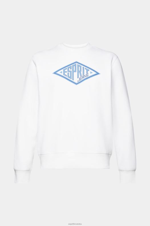 Esprit muškarci majica s printom logotipa bijela majice i majice s kapuljačom A48RT654