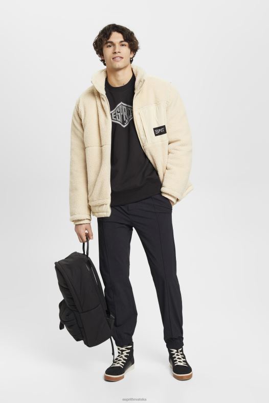 Esprit muškarci majica s printom logotipa crno majice i majice s kapuljačom A48RT653