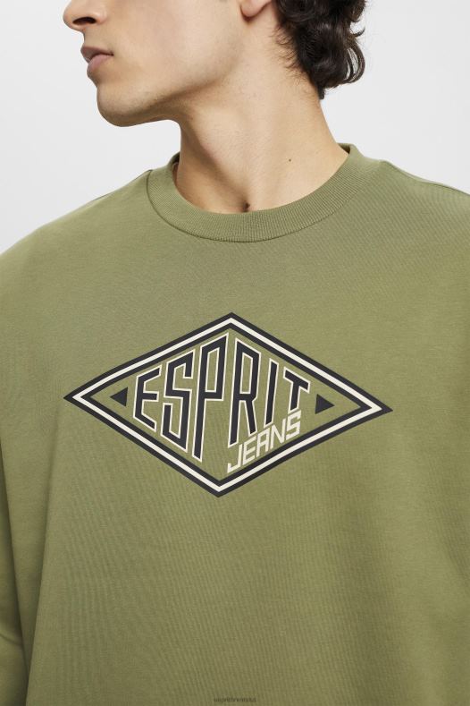 Esprit muškarci majica s printom logotipa maslina majice i majice s kapuljačom A48RT656