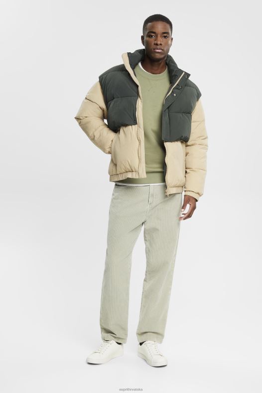 Esprit muškarci reciklirano: jednobojna majica svijetli kaki majice i majice s kapuljačom A48RT748