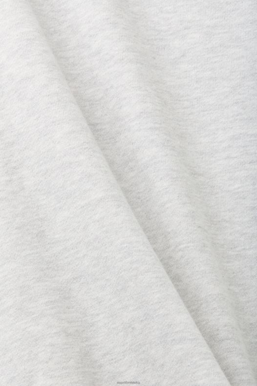 Esprit muškarci sveučilišna majica s zakrpama Svijetlo siva majice i majice s kapuljačom A48RT808