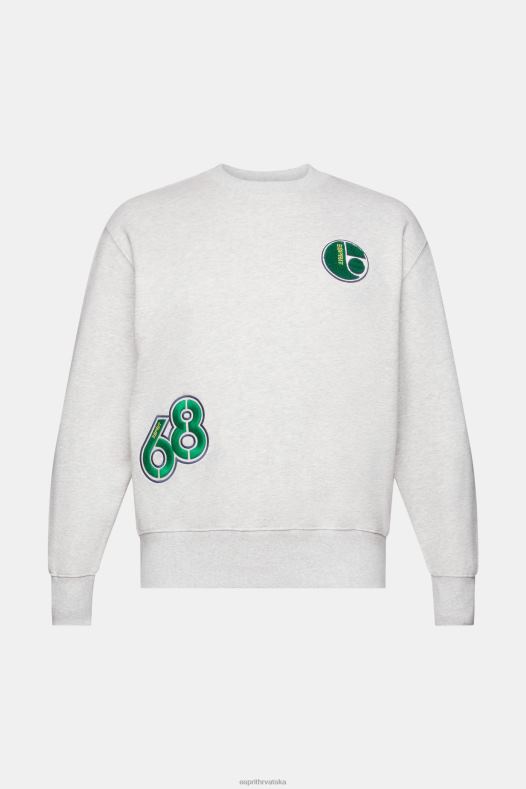 Esprit muškarci sveučilišna majica s zakrpama Svijetlo siva majice i majice s kapuljačom A48RT808