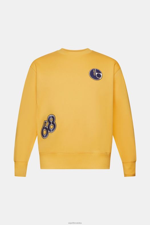 Esprit muškarci sveučilišna majica s zakrpama žuta boja majice i majice s kapuljačom A48RT810