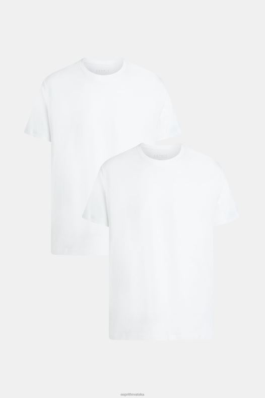 Esprit muškarci dva paketa pamučnih majica s okruglim izrezom bijela majice kratkih rukava A48RT856