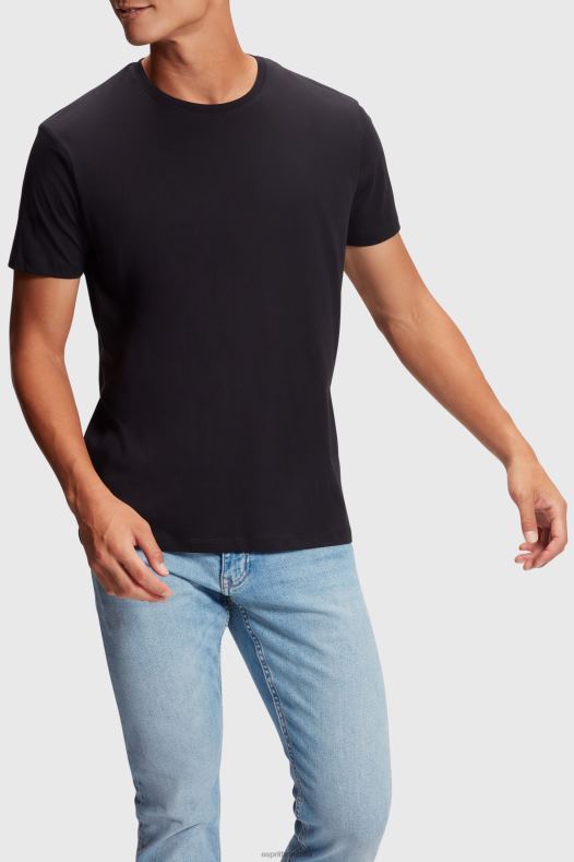 Esprit muškarci dva paketa pamučnih majica s okruglim izrezom crno bijeli majice kratkih rukava A48RT857