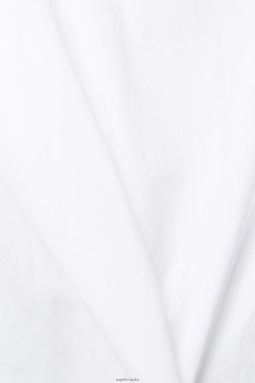 Esprit muškarci majica od džersija s izvezenim logom bijela majice kratkih rukava A48RT915