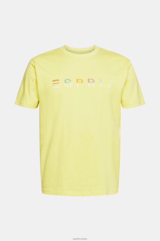 Esprit muškarci majica od džersija s izvezenim logom jarko žuta majice kratkih rukava A48RT920