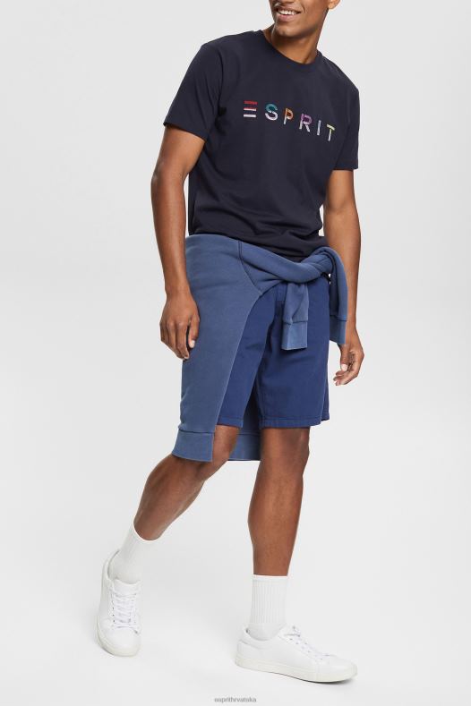 Esprit muškarci majica od džersija s izvezenim logom mornarica majice kratkih rukava A48RT917