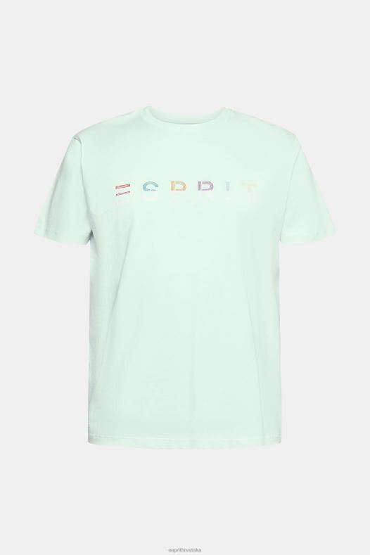 Esprit muškarci majica od džersija s izvezenim logom pastelno plava majice kratkih rukava A48RT919