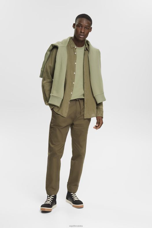 Esprit muškarci majica od dresa svijetli kaki majice kratkih rukava A48RT746