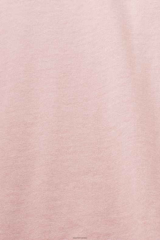 Esprit muškarci majica od žerseja s printom, 100% pamuk stara ružičasta majice kratkih rukava A48RT586