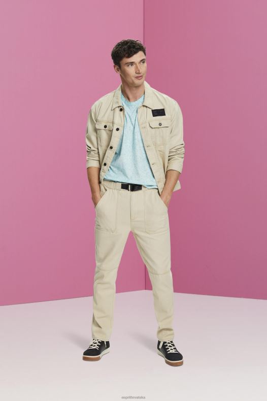 Esprit muškarci majica s ispranim efektom svijetlo vodeno zelena majice kratkih rukava A48RT753