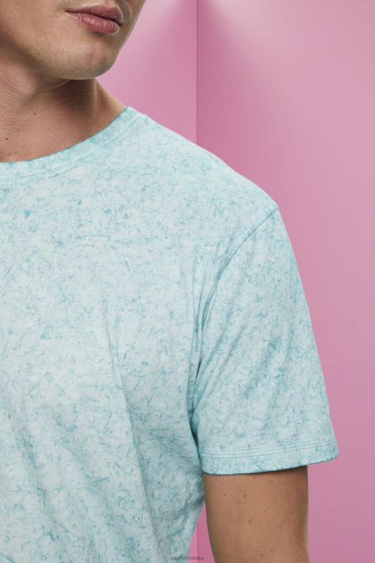 Esprit muškarci majica s ispranim efektom svijetlo vodeno zelena majice kratkih rukava A48RT753