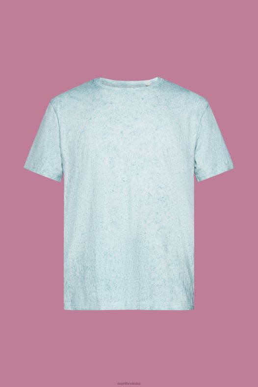 Esprit muškarci majica s ispranim efektom svijetlo vodeno zelena majice kratkih rukava A48RT753