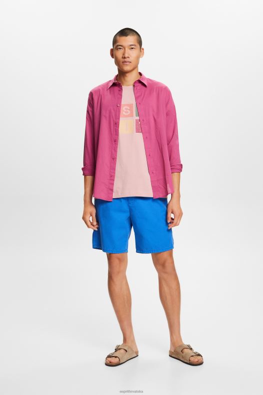 Esprit muškarci majica s logom, 100% pamuk stara ružičasta majice kratkih rukava A48RT589