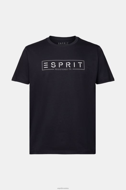 Esprit muškarci majica s logotipom jersey, 100% pamuk crno majice kratkih rukava A48RT733