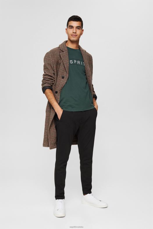 Esprit muškarci majica s logotipom jersey, 100% pamuk teal plava majice kratkih rukava A48RT734