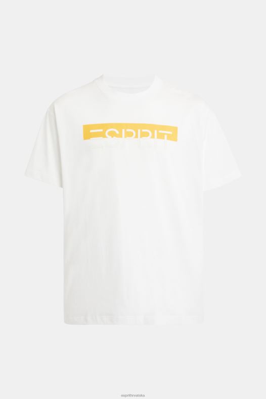 Esprit muškarci majica s logotipom mat sjaja bijela majice kratkih rukava A48RT616