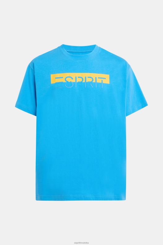 Esprit muškarci majica s logotipom mat sjaja tirkiz majice kratkih rukava A48RT618