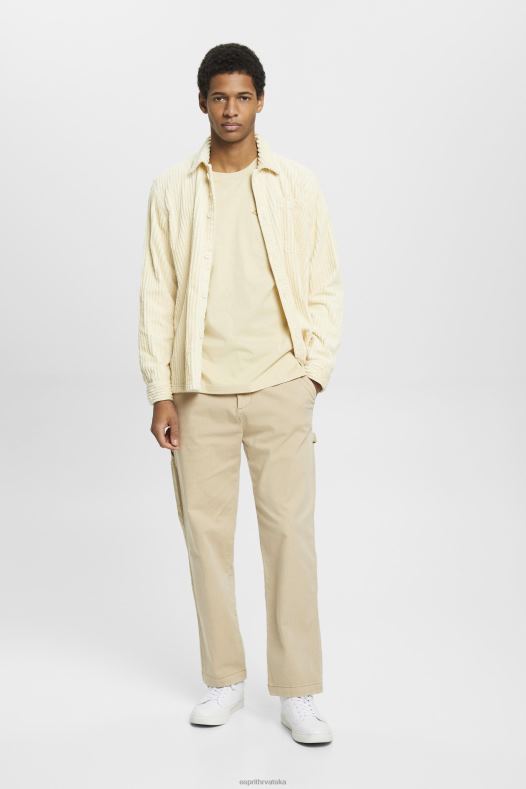 Esprit muškarci majica s printom logotipa bež majice kratkih rukava A48RT600