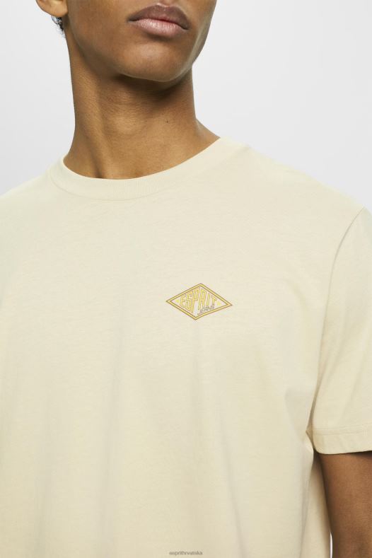 Esprit muškarci majica s printom logotipa bež majice kratkih rukava A48RT600