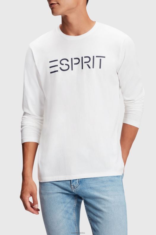 Esprit muškarci majica s printom logotipa bijela majice kratkih rukava A48RT864