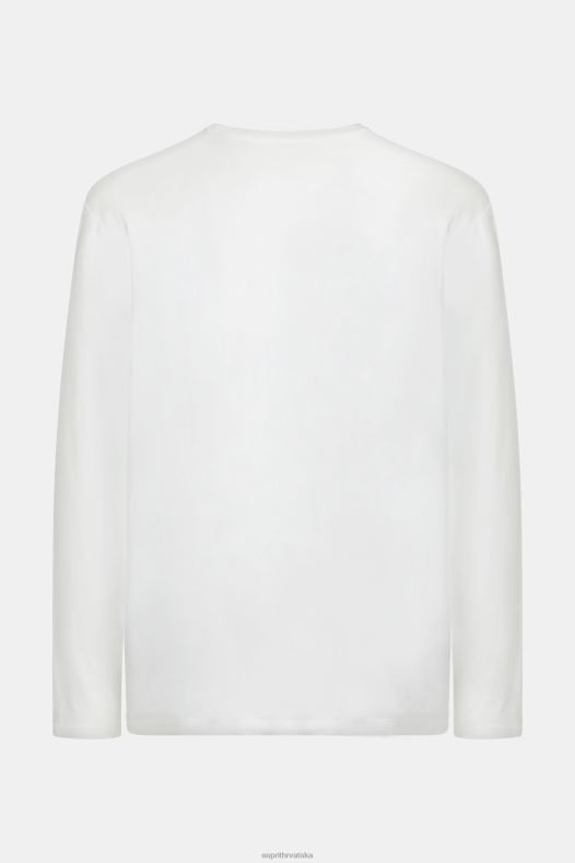 Esprit muškarci majica s printom logotipa bijela majice kratkih rukava A48RT864