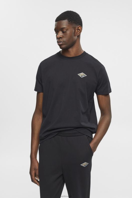 Esprit muškarci majica s printom logotipa crno majice kratkih rukava A48RT598