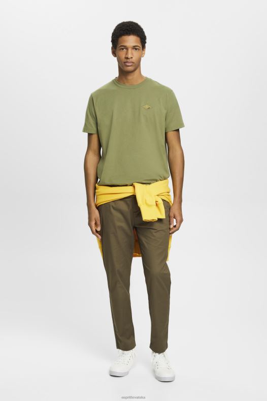 Esprit muškarci majica s printom logotipa maslina majice kratkih rukava A48RT601