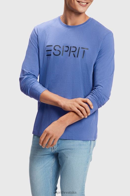 Esprit muškarci majica s printom logotipa plava majice kratkih rukava A48RT867