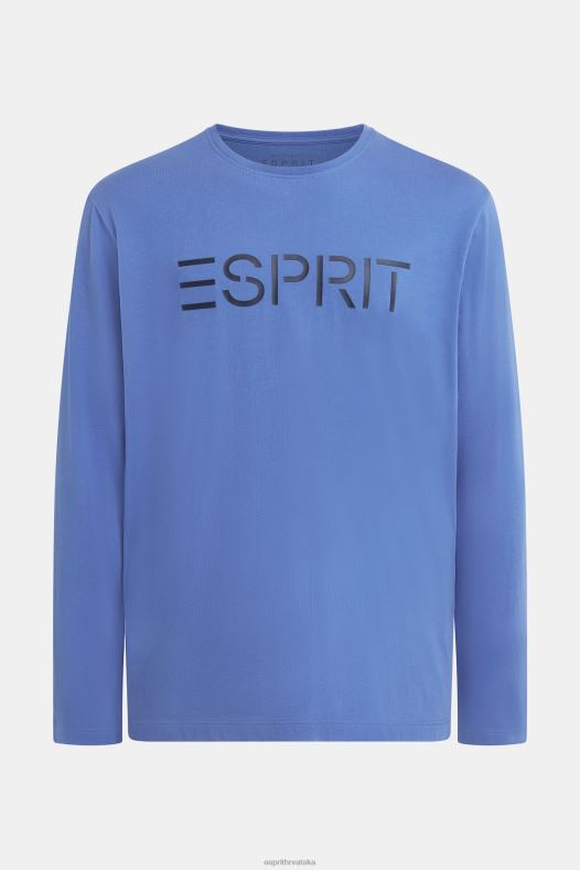 Esprit muškarci majica s printom logotipa plava majice kratkih rukava A48RT867