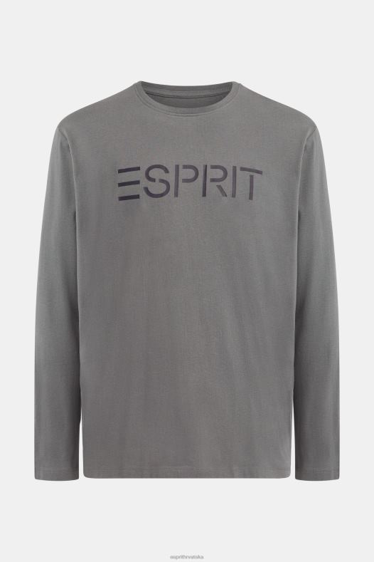 Esprit muškarci majica s printom logotipa srednje siva majice kratkih rukava A48RT863