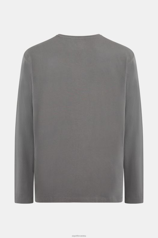 Esprit muškarci majica s printom logotipa srednje siva majice kratkih rukava A48RT863