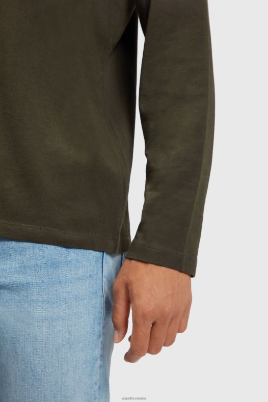 Esprit muškarci majica s printom logotipa tamnozelene majice kratkih rukava A48RT865