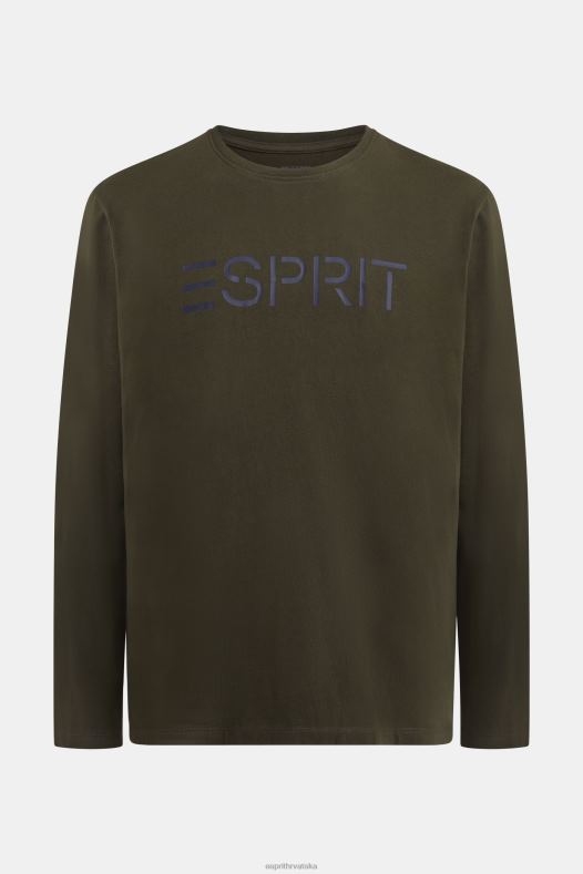 Esprit muškarci majica s printom logotipa tamnozelene majice kratkih rukava A48RT865