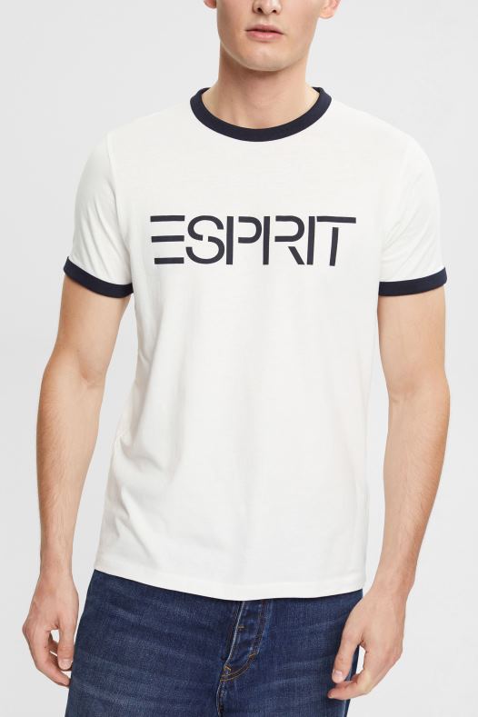 Esprit muškarci majica s printom logotipa u dresu prljavo bijelo majice kratkih rukava A48RT949