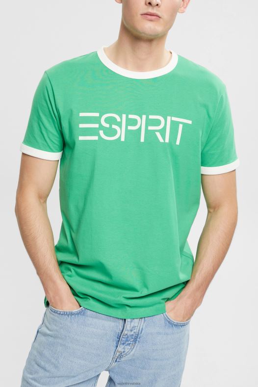 Esprit muškarci majica s printom logotipa u dresu zelena majice kratkih rukava A48RT950