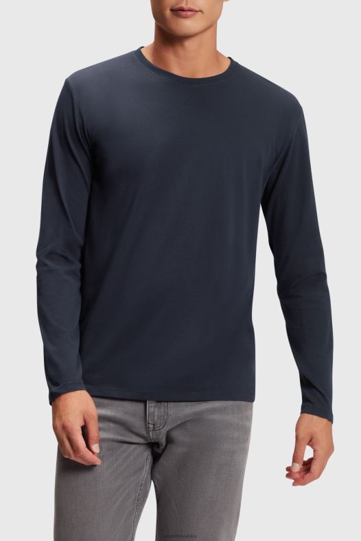 Esprit muškarci obična majica od čvrstog dresa crno majice kratkih rukava A48RT858