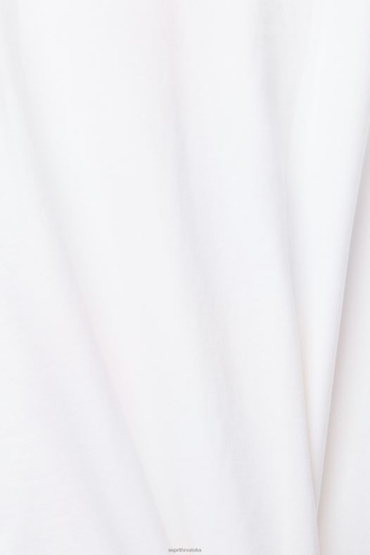 Esprit muškarci održiva majica s ilustracijom pamuka bijela majice kratkih rukava A48RT939