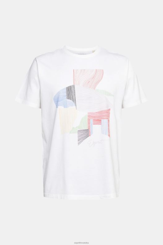 Esprit muškarci održiva majica s ilustracijom pamuka bijela majice kratkih rukava A48RT939