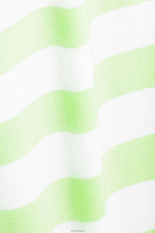 Esprit muškarci održiva pamučna prugasta majica citrusno zelena majice kratkih rukava A48RT742