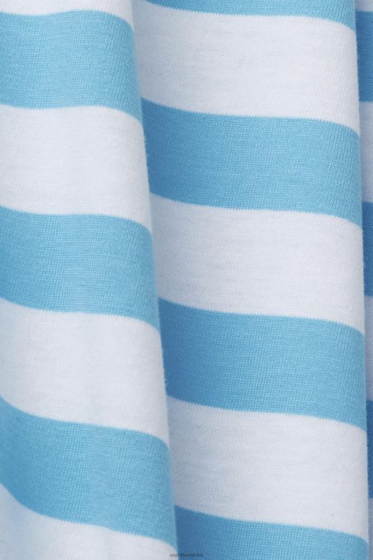 Esprit muškarci održiva pamučna prugasta majica plava majice kratkih rukava A48RT743