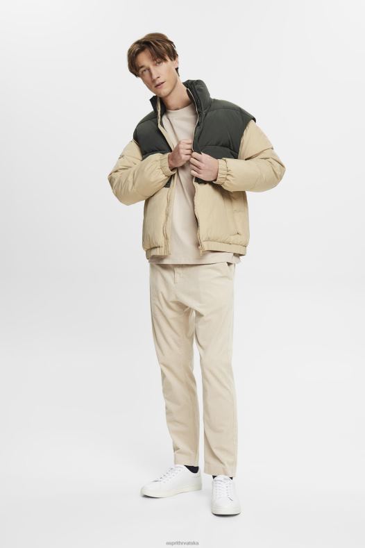 Esprit muškarci pamučna majica s okruglim izrezom svijetlo taupe majice kratkih rukava A48RT722