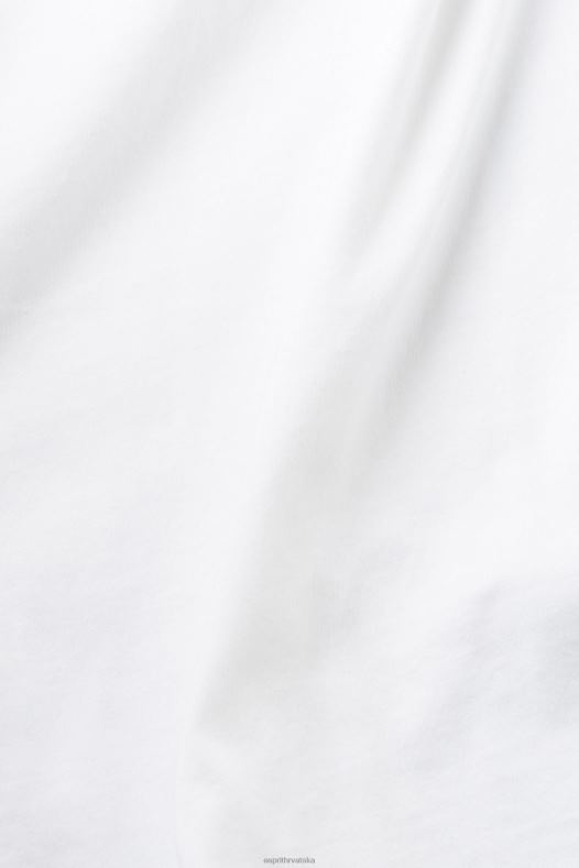 Esprit muškarci pamučna majica s printom logotipa bijela majice kratkih rukava A48RT624