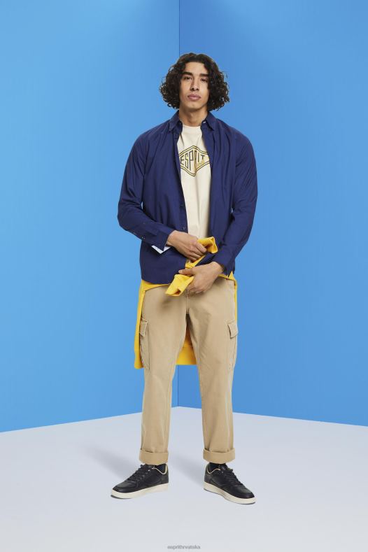 Esprit muškarci pamučna majica s printom logotipa svijetlo taupe majice kratkih rukava A48RT625