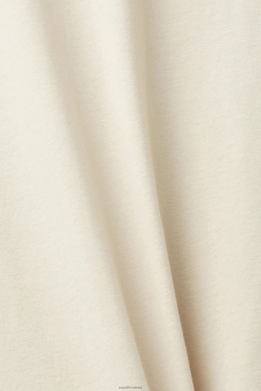 Esprit muškarci pamučna majica s printom logotipa svijetlo taupe majice kratkih rukava A48RT625