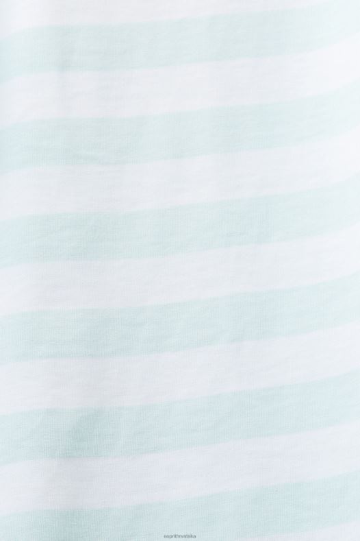 Esprit muškarci prugasta majica s okruglim izrezom svijetlo vodeno zelena majice kratkih rukava A48RT770