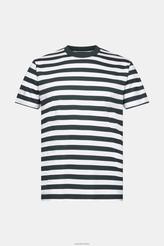 Esprit muškarci prugasta majica s okruglim izrezom tamno plavozelena majice kratkih rukava A48RT769